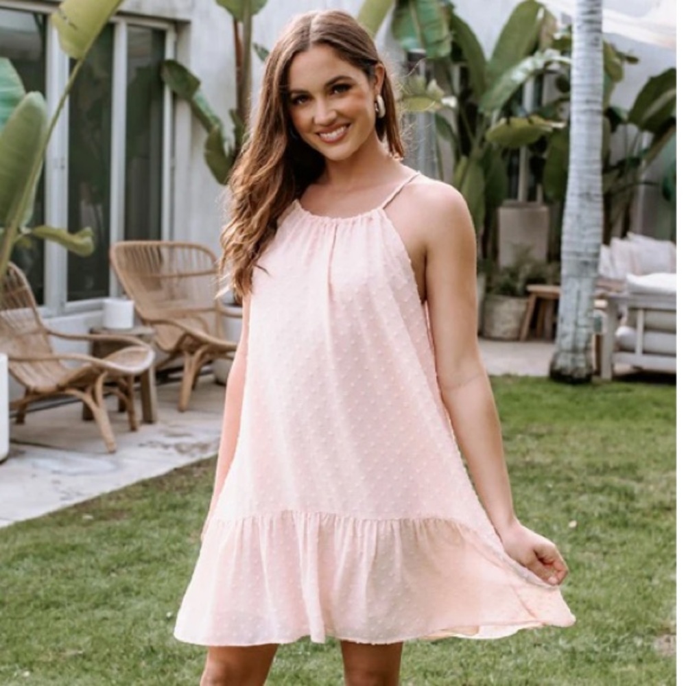 Veronica M Ladies Size XSmall Light Peach Halter Dress